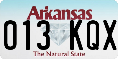 AR license plate 013KQX