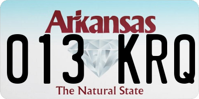 AR license plate 013KRQ
