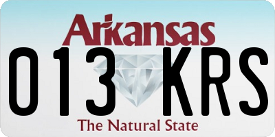 AR license plate 013KRS