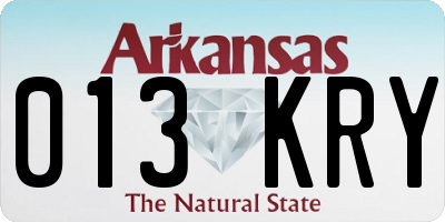 AR license plate 013KRY