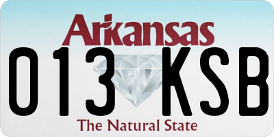 AR license plate 013KSB