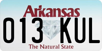 AR license plate 013KUL