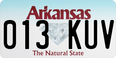 AR license plate 013KUV