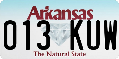 AR license plate 013KUW