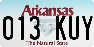 AR license plate 013KUY