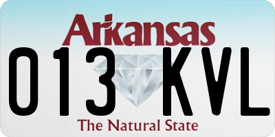 AR license plate 013KVL