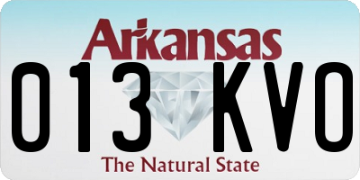AR license plate 013KVO