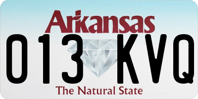 AR license plate 013KVQ