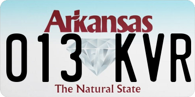 AR license plate 013KVR