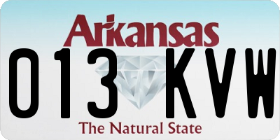 AR license plate 013KVW