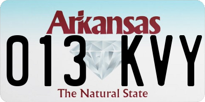 AR license plate 013KVY