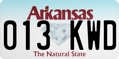 AR license plate 013KWD