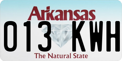 AR license plate 013KWH