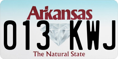 AR license plate 013KWJ