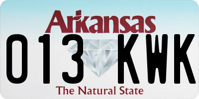 AR license plate 013KWK