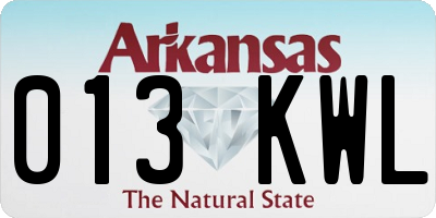 AR license plate 013KWL