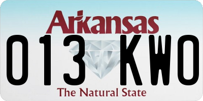 AR license plate 013KWO