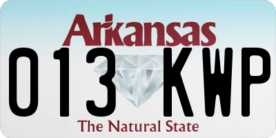 AR license plate 013KWP