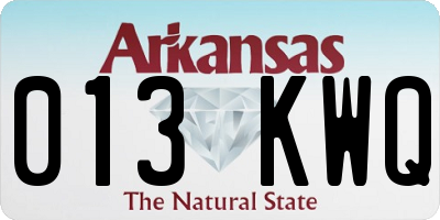 AR license plate 013KWQ