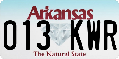 AR license plate 013KWR