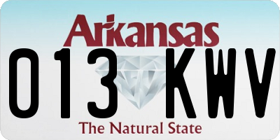 AR license plate 013KWV