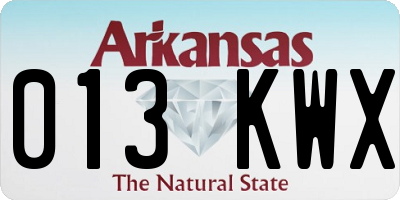 AR license plate 013KWX