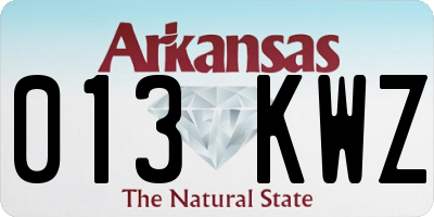 AR license plate 013KWZ