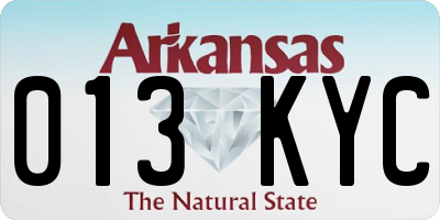 AR license plate 013KYC