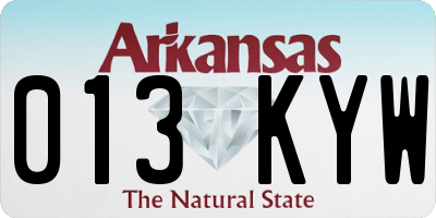 AR license plate 013KYW