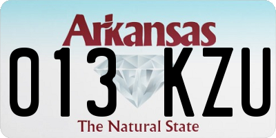AR license plate 013KZU
