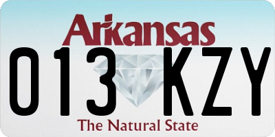 AR license plate 013KZY