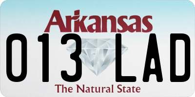 AR license plate 013LAD