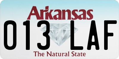 AR license plate 013LAF
