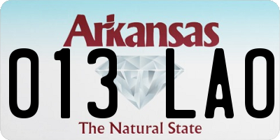 AR license plate 013LAO