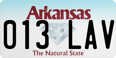 AR license plate 013LAV