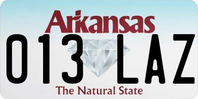 AR license plate 013LAZ
