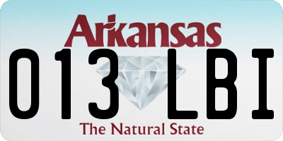 AR license plate 013LBI