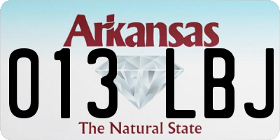 AR license plate 013LBJ