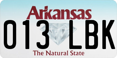 AR license plate 013LBK