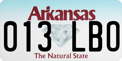 AR license plate 013LBO