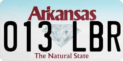 AR license plate 013LBR