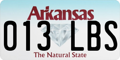 AR license plate 013LBS