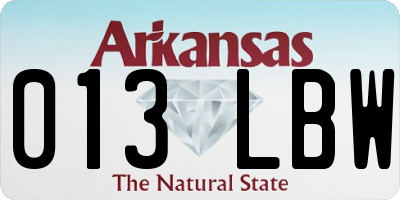 AR license plate 013LBW