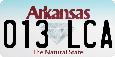 AR license plate 013LCA