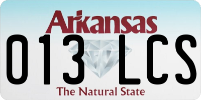 AR license plate 013LCS