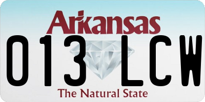 AR license plate 013LCW
