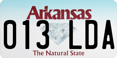 AR license plate 013LDA