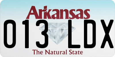 AR license plate 013LDX