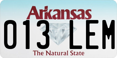AR license plate 013LEM