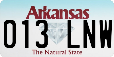AR license plate 013LNW
